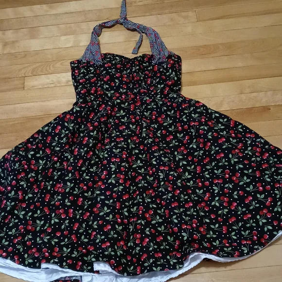 Handmade Cherry 50's Style Pinup Dress - Picture 2 of 8